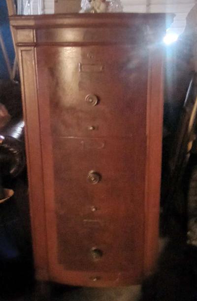 antique late 1800s tongue and groove file cabinet has 4 file - Thumbnail 3