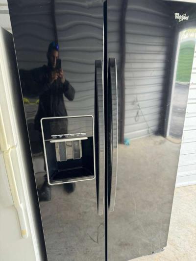 Black Side by side whirlpool refrigerator DelivereyAvailab