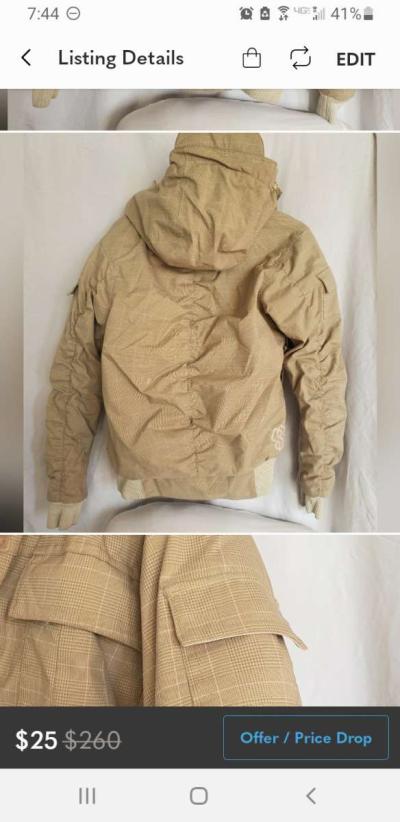 Special Blend 15K Waterproof Snowboard Tan Plaid Jacket Sz S - Thumbnail 5