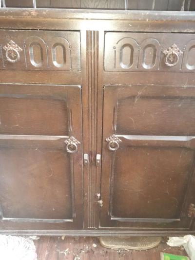 antique hand carved wooden China curio - Thumbnail 2