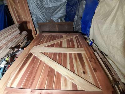 2 Redwood sliding barn doors 74x84 inches each other sizesto - Thumbnail 6