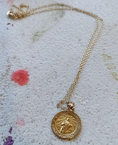 St Jude gold necklace - Thumbnail 2