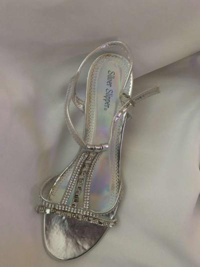 silver slipper heels - Thumbnail 2