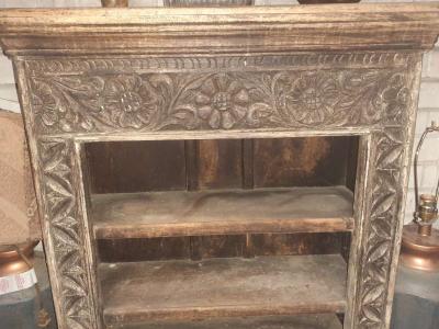 antique hand carved bookshelf - Thumbnail 2