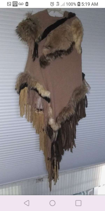 fox knit poncho - Palm Springs, California