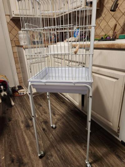 tall white wire birdcage - Thumbnail 2