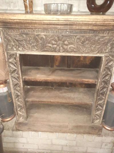 antique hand carved bookshelf