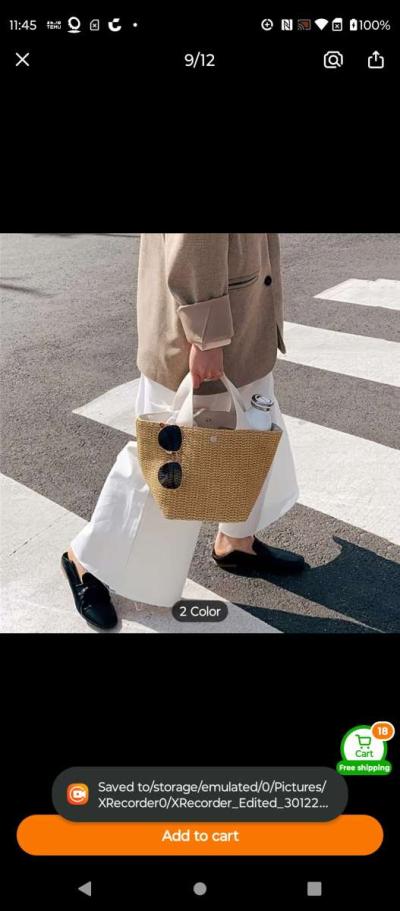 Straw Handbag - Thumbnail 5