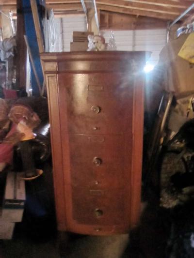 antique late 1800s tongue and groove file cabinet has 4 file - Thumbnail 5