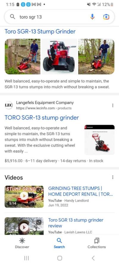 Stump grinder - Thumbnail 4