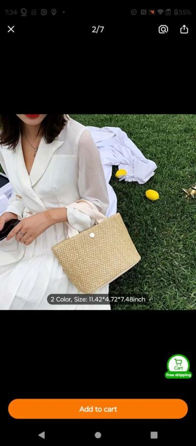 Straw Handbag - Thumbnail 6