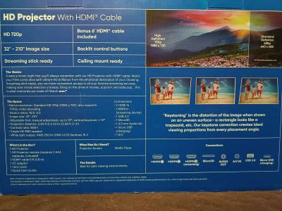 onn  HD Projector with HDMI Cable - Thumbnail 4
