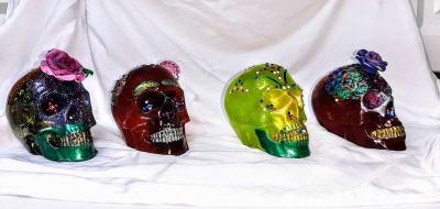 Day of the Dead Original Handcrafted Skulls Large - Thumbnail 3