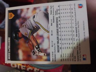 Mike La Valliere Baseball Card - Thumbnail 2