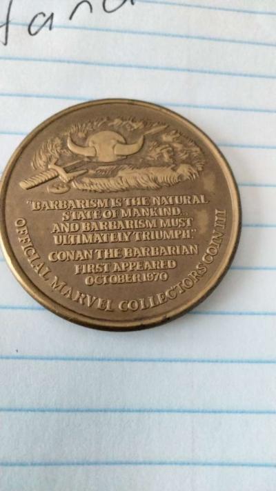 Cohan the barbarian gold coin vintage - Thumbnail 2