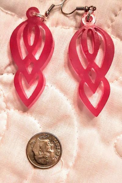Beautiful red abstract earrings - Thumbnail 2