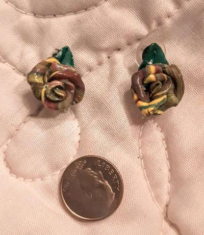 Handcrafted ROSE earrings - Thumbnail 2