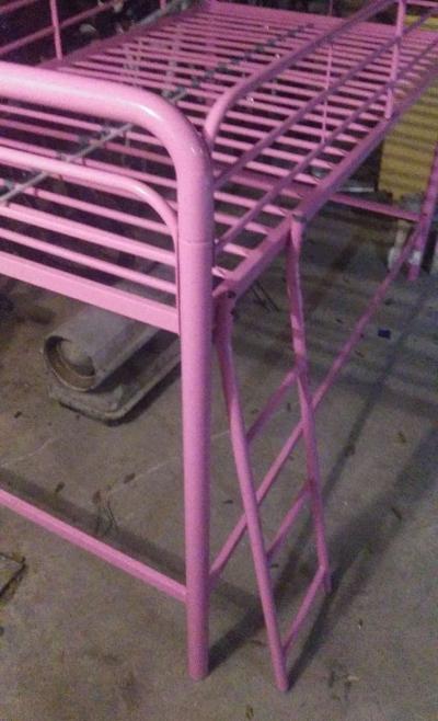 black metal frame canopy bed there are two both black metal - Thumbnail 2