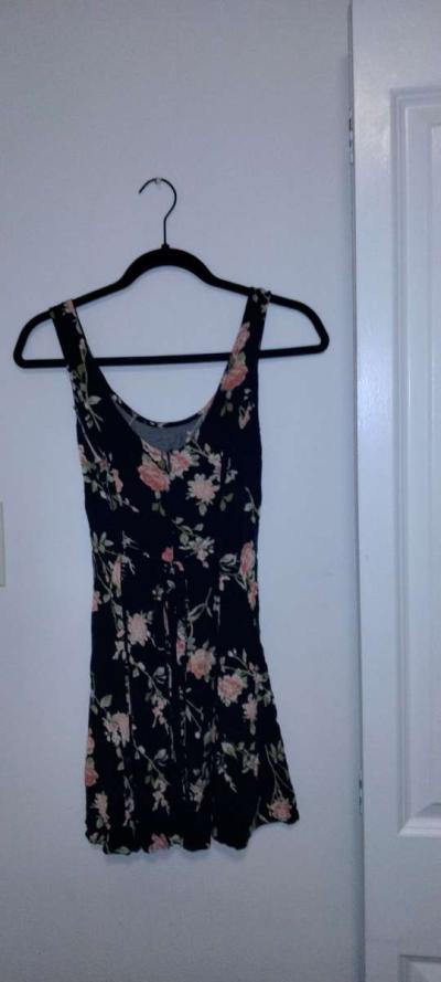 Forever 21 Black Floral Print Mini Dress - Thumbnail 4