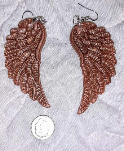 Handcrafted very light Angel Wing Earrings - Thumbnail 2