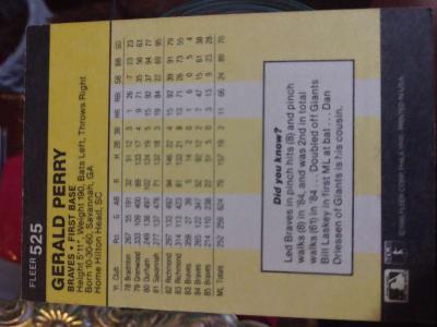 Gerald Perry Baseball Card - Thumbnail 2