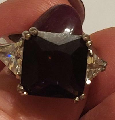 purple snd clear silver tone ring - Thumbnail 4
