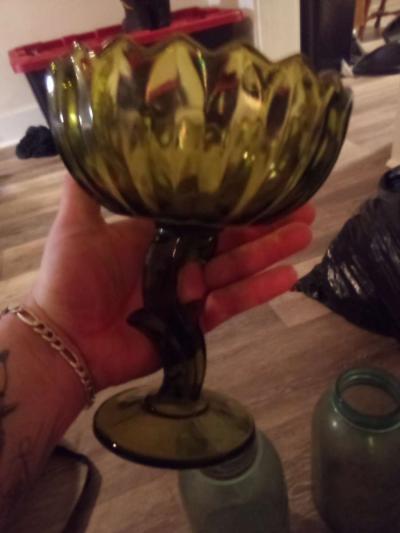 old Milk bottle old jars blue glass - Thumbnail 6