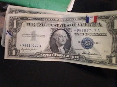 1935 1957 1957a 1 dollar silver certificate blue seal star - Thumbnail 4