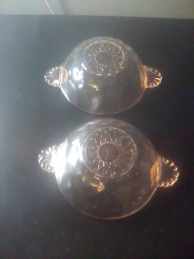 Rare Pink Depression Glass Individual Fruit Bowls - Thumbnail 5