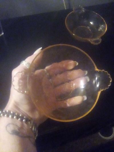 Rare Pink Depression Glass Individual Fruit Bowls - Thumbnail 4