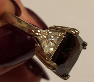 purple snd clear silver tone ring - Thumbnail 2