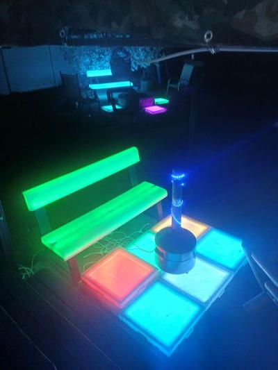 LED light up benches floor placements and chandelier - Thumbnail 2