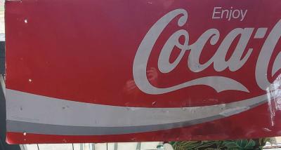 Coca Cola Metal Sign Approximately 67 x 23 - Thumbnail 2