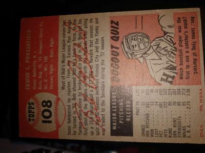 Bob Porterfield Baseball Card - Thumbnail 2