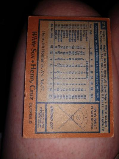 Henry Cruz Baseball Card - Thumbnail 2