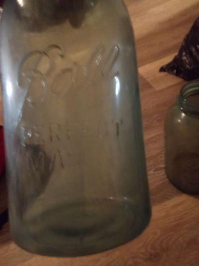 old Milk bottle old jars blue glass - Thumbnail 4