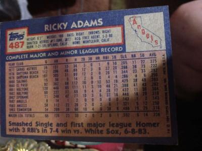 Ricky Adams Baseball Card - Thumbnail 2