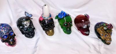 Original Day of the Dead Handcrafted Skulls Medium - Thumbnail 2