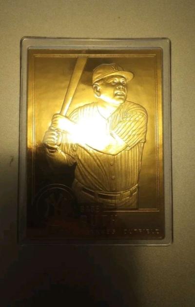 Babe Ruth 1996 Danbury Mint Sealed 22kt Gold Card 30 York - Thumbnail 2