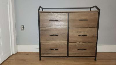 Bamboo Wood Antique Metal 6 Drawer Dresser - Thumbnail 5