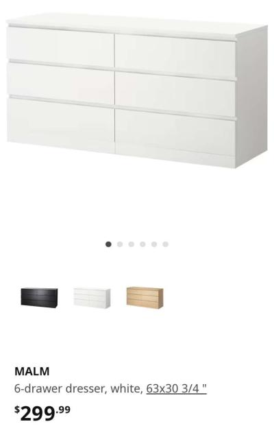 Dresser White 6 drawers - Thumbnail 4