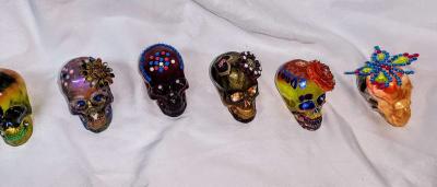 Original Day of the Dead Handcrafted Skulls Small - Thumbnail 5