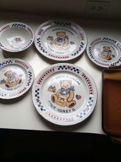 fire king and home is where the honey is plates