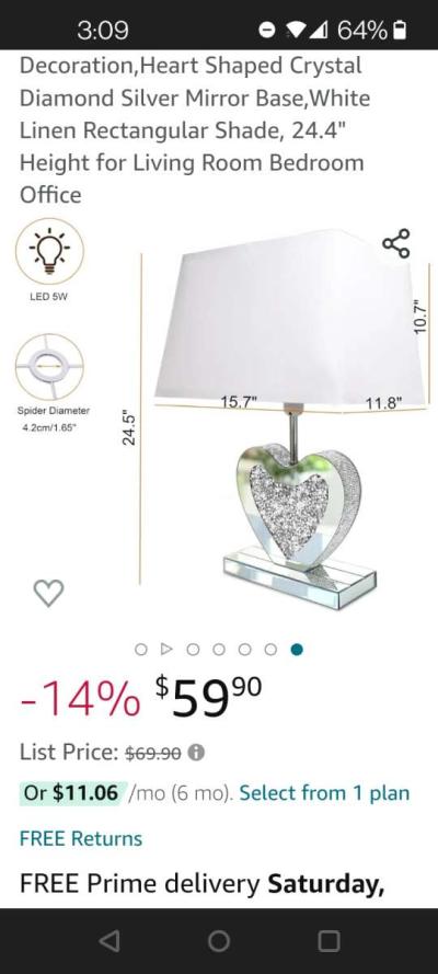 2 diamond crushed lamps new - Thumbnail 5