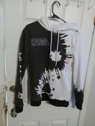 Mens Small BlackWhite Karma Hoodie - Thumbnail 3