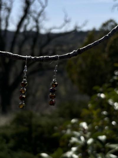handmade wire wrapped earrings - Thumbnail 2