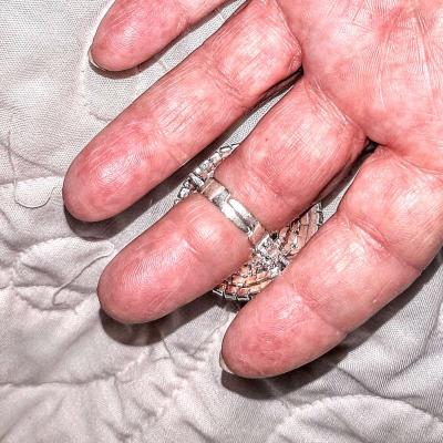 Austrian Crystal Spiral Bracelet with Attached Ring - Thumbnail 5