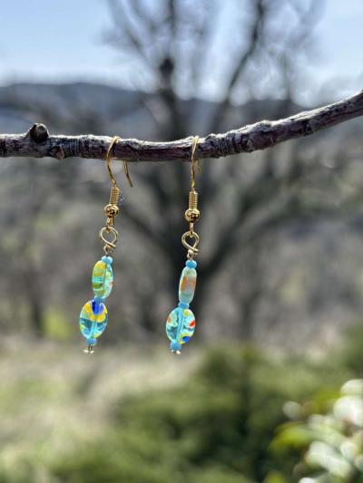handmade glass bead earrings - Thumbnail 2