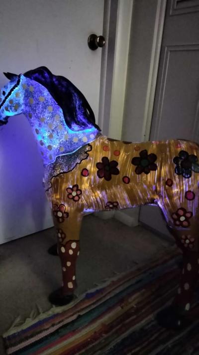 childrens light up hand painted horse can sit on - Thumbnail 2