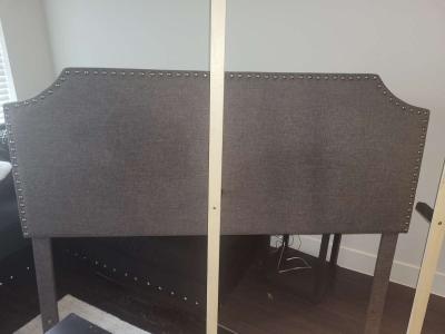 I am selling a Gray Queen Headboard and footboard bedframe - Thumbnail 2